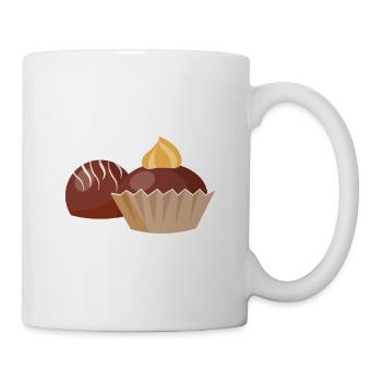 Was ist besser als ein Schokoladentrüffel? Zwei Tr - Tasse - Weiß - Rechts