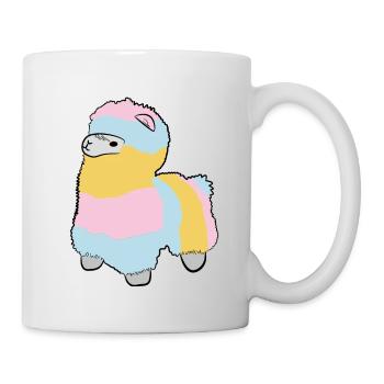 Lama Alpaka Motive Tier Mädchen pastellfarben pink - Tasse - Weiß - Rechts