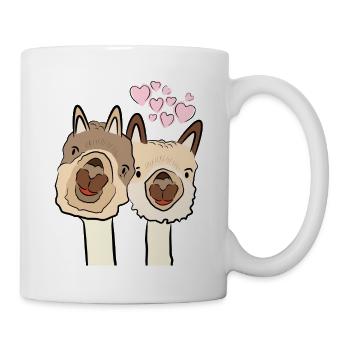 Lama Alpaka Motive Tier Mädchen pastellfarben pink - Tasse - Weiß - Rechts