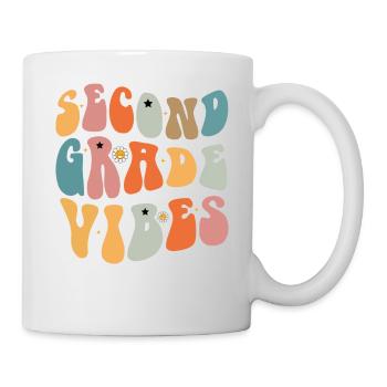 Second Grade Vibes Back To School Groovy School - Mug - white - Right