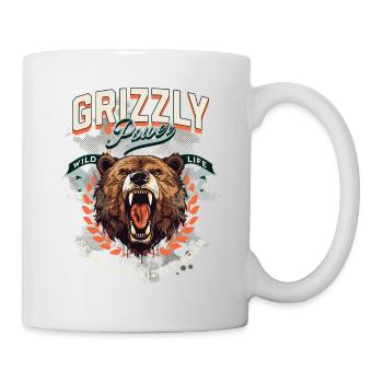 Bear Grizzly Roars Bear's Head Nature Wilderness Forest - Mug - white - Right