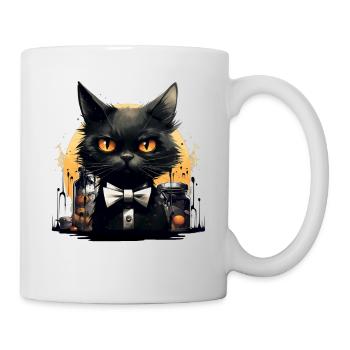 Halloween Katze gruselig - Tasse - Weiß - Rechts