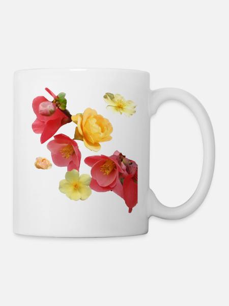Fleurs,Fleur,Printemps,Fleurs,Tulipes,Roses - Mug blanc - blanc