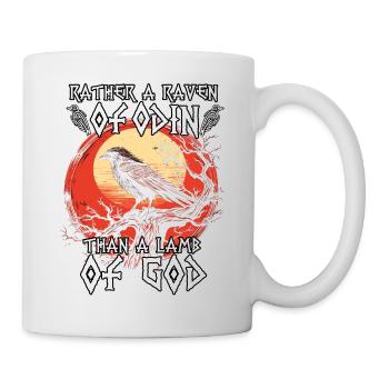 Hache viking | Chemise de guerrier viking | Corbeau d’Odin - Mug blanc - blanc - Droite