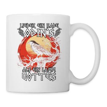 Hugin Munin | Corbeau Viking Odin | Viking - Mug blanc - blanc - Droite