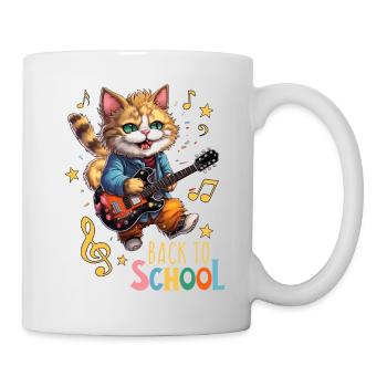 Back-to-school school enrollment cat kitten - Mug - white - Right