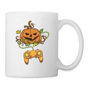 Halloween Pumpkin Head Video Game Controller - Tasse - Weiß - Rechts