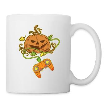 Halloween Jack O Lantern Video Game Controller - Tasse - Weiß - Rechts
