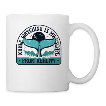 Ist meine Flucht vor der Realität Blauer Beluga, Cetacea - Tasse - Weiß - Rechts
