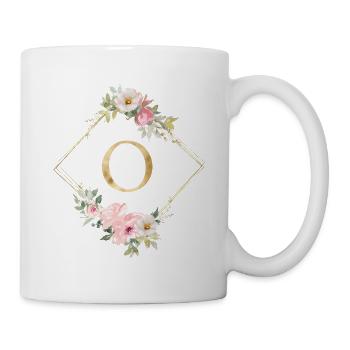 Customizable Monogram O Pastel Floral - Mug - white - Right