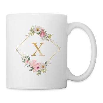 Customizable Monogram X Pastel Floral - Mug - white - Right
