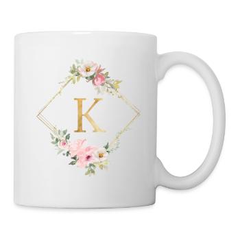 Customisable Monogram K Pastel Floral - Mug - white - Right