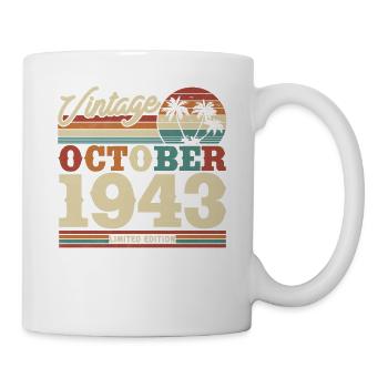 Vintage Geschenk 80/81 Jahre 1943 - Tasse - Weiß - Rechts