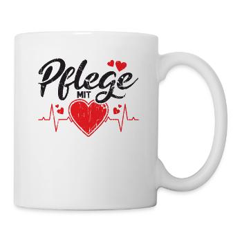 Pflege mit Herz - Gesundheit - Mug - white - Right
