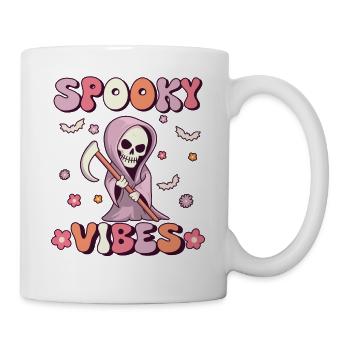 Spooky Vibes Groovy Grim Reaper Vintage - Mug - white - Right