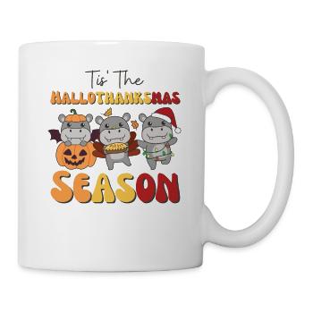 Tis' the Hallothanksmas Season Hippo - Mug blanc - blanc - Droite