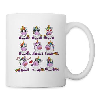 Licorne émotion amoureuse rire drôle triste - Mug blanc - blanc - Droite