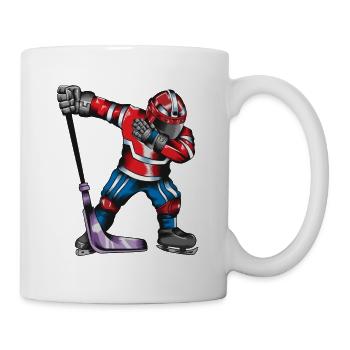 Un joueur de hockey sur glace fait la danse dab - Mug blanc - blanc - Droite