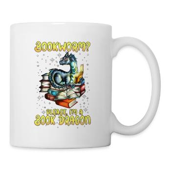 Buch Lesen Bücherwurm? Ich bin ein Buchdrache - Tasse - Weiß - Rechts