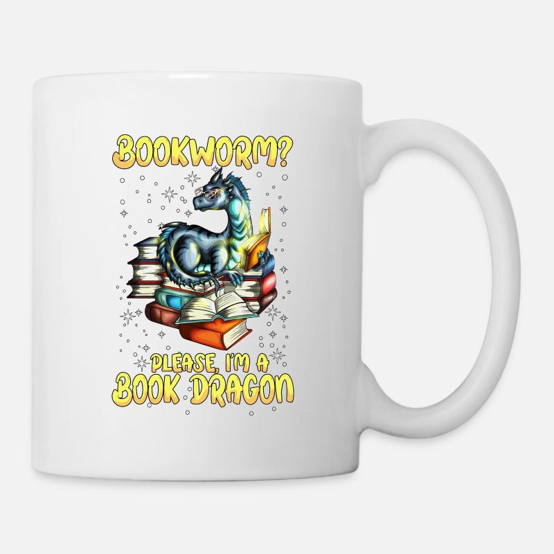 Buch Lesen Bücherwurm? Ich bin ein Buchdrache - Tasse - Weiß