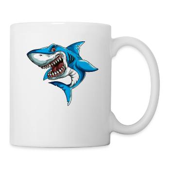Grand Requin Blanc Pêcheur Pêcheur Aquarium Plongeur - Mug blanc - blanc - Droite