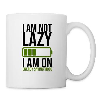 Lustiger Spruch Faulheit - Energy Saving Mode - Tasse - Weiß - Rechts