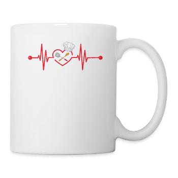 Chefkoch Herzschlag Löffel Gabel Kulinarische - Tasse - Weiß - Rechts