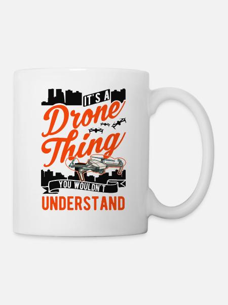 Drohnenpilot Geschenk Drohne Quadrocopter - Tasse - Weiß
