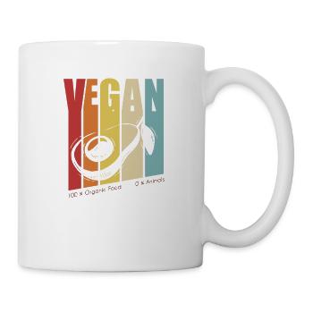 Retro Vegans Plant-Based Vegan Vegetarian Veganism - Mug - white - Right