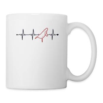 Whale Heartbeat Blue Beluga Cachalot Cetacea - Mug - white - Right