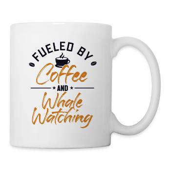 Alimenté par le café et l’observation des baleines Cétacés - Mug blanc - blanc - Droite