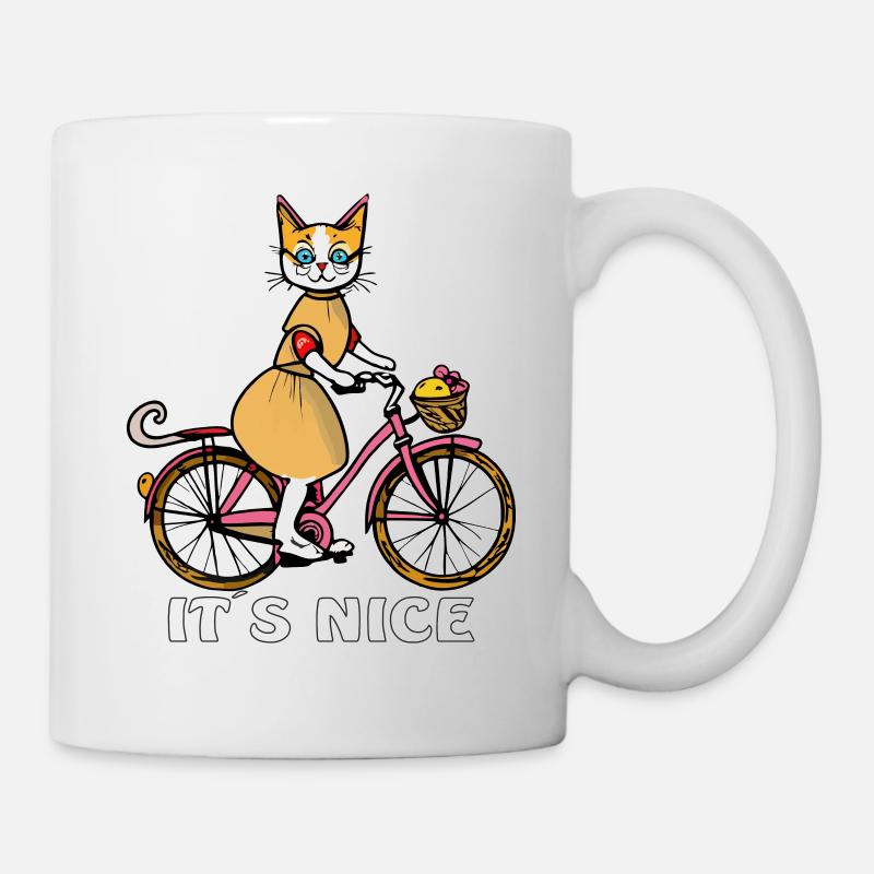 CAT BIKE C’EST SYMPA - Mug blanc - blanc