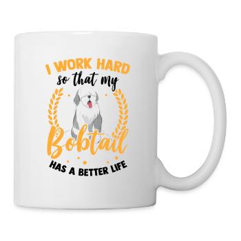 Travailler pour mon vieux chien de berger anglais Bobtail - Mug blanc - blanc - Droite