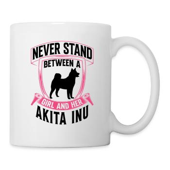 Girl and her Akita Inu Shiba Inu - Mug - white - Right