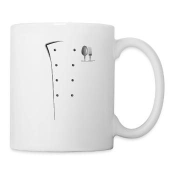 Chefkoch Mantel Uniform Jacke Kulinarisch Kochen - Tasse - Weiß - Rechts