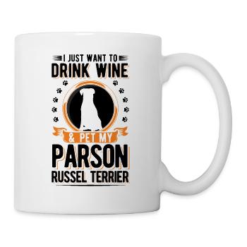 Parson Russell Terrier and Wine - Mug - white - Right