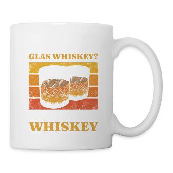 Was ist besser als ein Glas Whiskey? Zwei Gläser W - Tasse - Weiß - Rechts