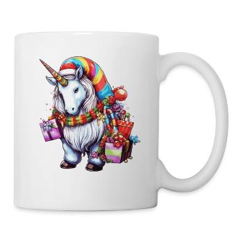 Weihnachts-Einhorn-Design - Niedliche Einhorn-Weihnachten - Tasse - Weiß - Rechts