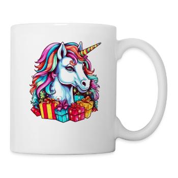 Einhorn Motto Weihnachtsfeier - Niedliches Einhorn - Tasse - Weiß - Rechts
