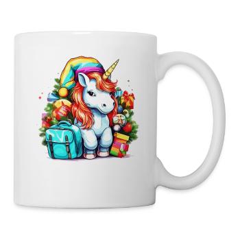 Weihnachts-Einhorn-Thema - Niedliche Einhorn-Weihnachten - Tasse - Weiß - Rechts