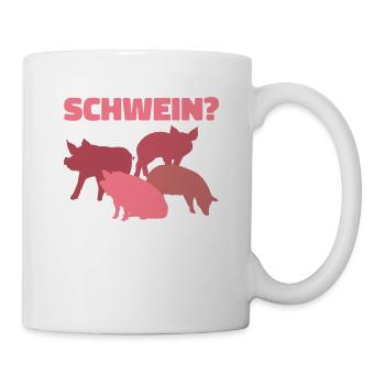Was ist besser als ein Schwein? 2 Schweine, 3 Schw - Tasse - Weiß - Rechts