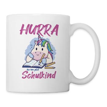 Hurra ich bin jetzt ein Schulkind - Tasse - Weiß - Rechts