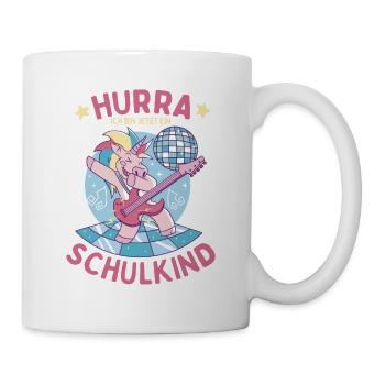 Hurra ich bin jetzt ein Schulkind - Tasse - Weiß - Rechts