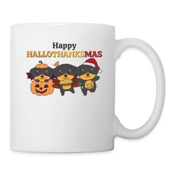 Happy Hallothanksmas Rottweiler Weihnachts Hunde - Tasse - Weiß - Rechts