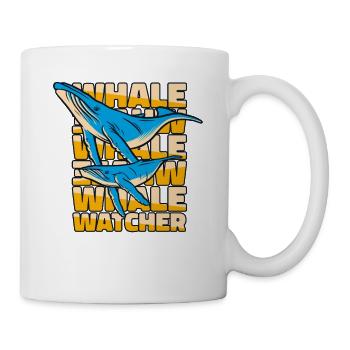 Whale Watcher Béluga bleu Cetacea Cachalot Whale - Mug blanc - blanc - Droite