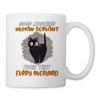 Bonjour, drôle de chat serviteur humain - Mug blanc - blanc - Droite
