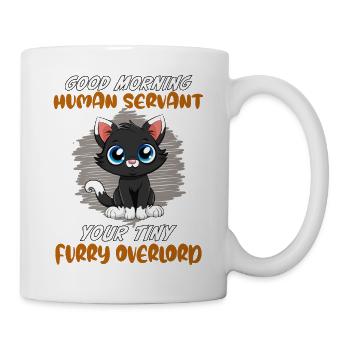 Bonjour, drôle de chat serviteur humain - Mug blanc - blanc - Droite