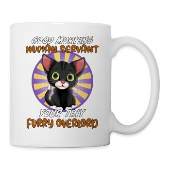 Bonjour, drôle de chat serviteur humain - Mug blanc - blanc - Droite