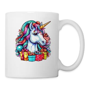 Mignon design de Noël de style licorne pour les enfants - Mug blanc - blanc - Droite