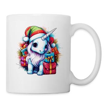 Entzückende Einhorn-Weihnachten, magisches Einhorn-Design - Tasse - Weiß - Rechts